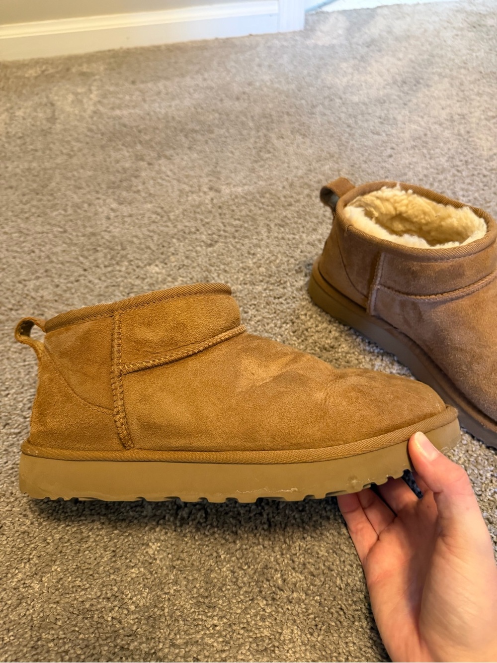 UGG Chestnut Suede Shearling-Lined Ankle Booties - Picture 4 of 8